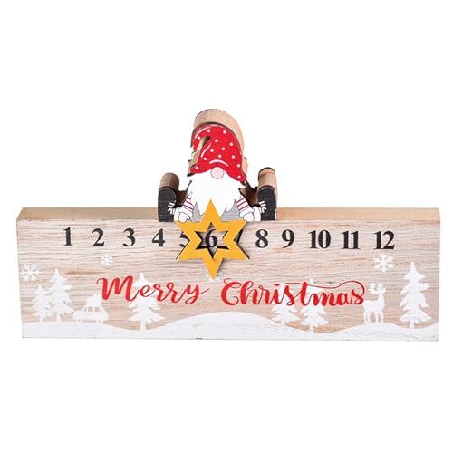 CaCaCook Weihnachts-Adventskalender 2024, Weihnachts-Countdown aus Holz, Weihnachts-Ankunftskalender 2024, Weihnachts-Ankunfts-Countdown, Ankunftskalender, Lineal, Wiederverwendbare von CaCaCook