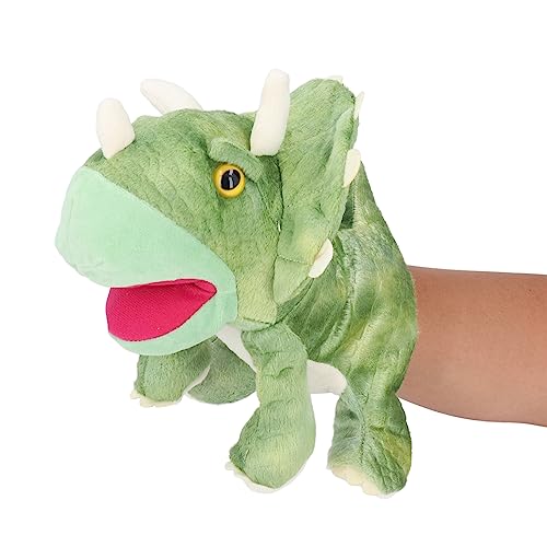 Fingerpuppen für mit Beweglichem Mund, Tier-Handpuppe, Stofftier-Handpuppe, Weiches, Süßes Plüschtier mit Offenem Beweglichem Mund, Tier-Stoffpuppe für den Vorschulalter (Grün von CaCaCook