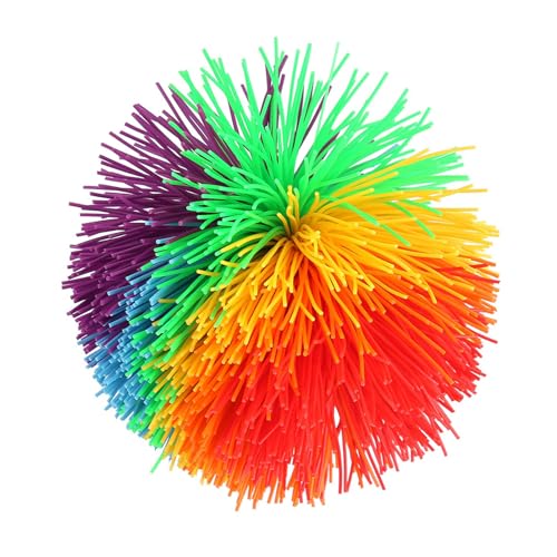 Flauschiger Ball, Anti-Stress-Spielzeug, Konstruktion aus Silikon, buntes sensorisches Spielzeug, Regenbogenfarben, Kugelform von CaCaCook