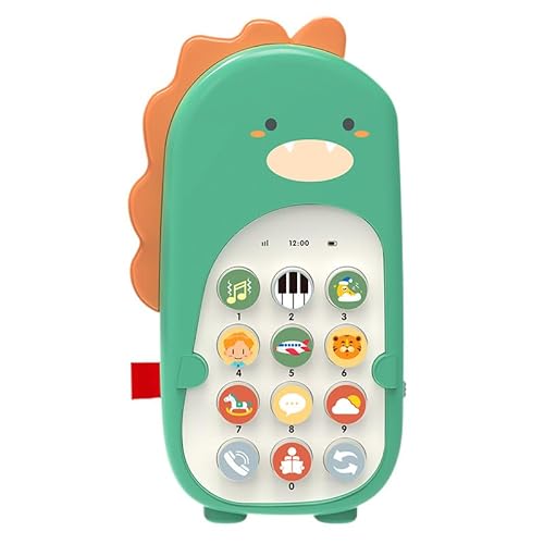 Kinders Handy Spielzeug, Cartoon Dinosaurier,Silikon Elektronisch mit Musik,Ton Vibration Zweisprachig für die Frühe Bildung,Lernen Pädagogischer Dinosaurier Fake Phone Spaß für von CaCaCook