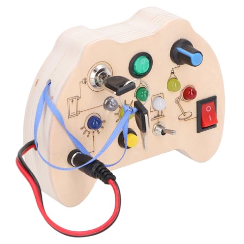 LED-beleuchtetes Brett, sensorisches Spielzeug aus Holz für Kinder, Lichtschalterpanel, Lernspielzeug aus Holz, bunte Knöpfe, sensorisches Spielzeug für Kleinkinder von CaCaCook