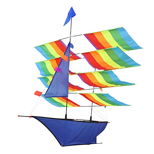 CaCaCook Riesiger 3D-Flugdrachen, Regenbogen-Flugdrachen, Segelboot-Flugdrachen Kinder Riesiger Regenbogen-Segelboot-Drachen Outdoor-Sport und Kinderspielaktivitäten von CaCaCook