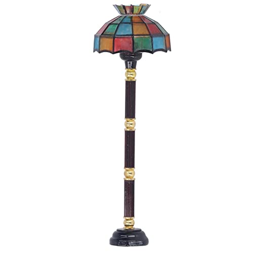 Stehende Elegante Stehlampe für das Puppenhaus, 1:12 Miniatur-LED-Stehlampe, Farbenfrohe Batteriebetriebene Puppenhaus-Stehlampe, Ausgezeichnetes Möbelmodell, Zartes von CaCaCook