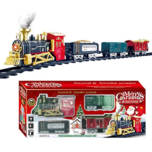 Weihnachtszug-Set, Elektrische Dampflokomotive mit Lichtern, Musik, Batteriebetriebene Gleise, Spielset, Jungen und Mädchen von CaCaCook