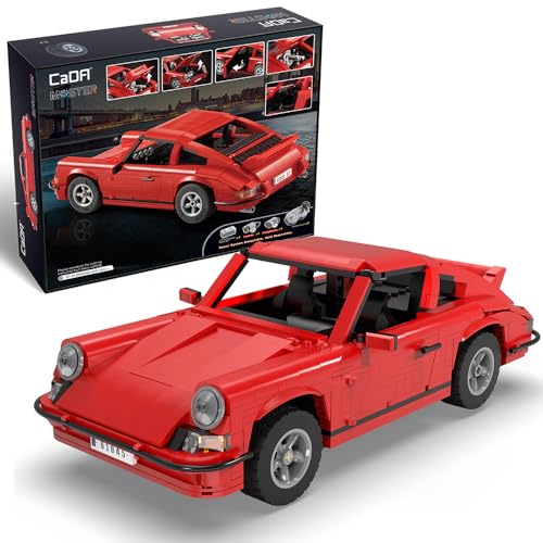 CaDA Classic German Sports Car 1:12.5, rot, 1429 Teile (kompatibel mit Lego Technic), C61045W, Master Series, Designer Markus Schlegel von CaDA