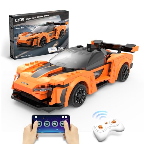 CaDA Ferngesteuertes Auto Klemmbausteine Dual Control 295Pcs Blaze C51075W Rc Auto Bausteine Set Spielzeug ab 3 Jahre，STEM Auto Spielzeug Klemmbausteine von CaDA