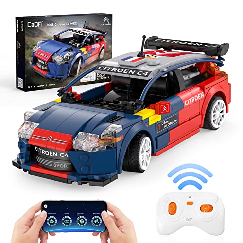 CaDA Ferngesteuertes Auto Klemmbausteine Dual Control 329Pcs Citroën C4WRC Rc Auto Bausteine Set Spielzeug ab 3 Jahre, STEM Auto Spielzeug Klemmbausteine von CaDA