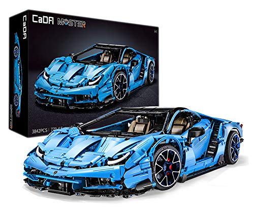 CaDA Italienisches Supercar, blau, 12-Zylinder, 3842 Teile (kompatibel mit Lego Technic), von MOC Desinger Thijs de Boer, C61041 Master, C61041W von CaDA