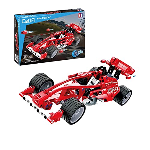 Formula Racing mit Rückziehmotor, 144 Teile (kompatibel mit Lego Technic z.B. 42026), C52016W von CaDA