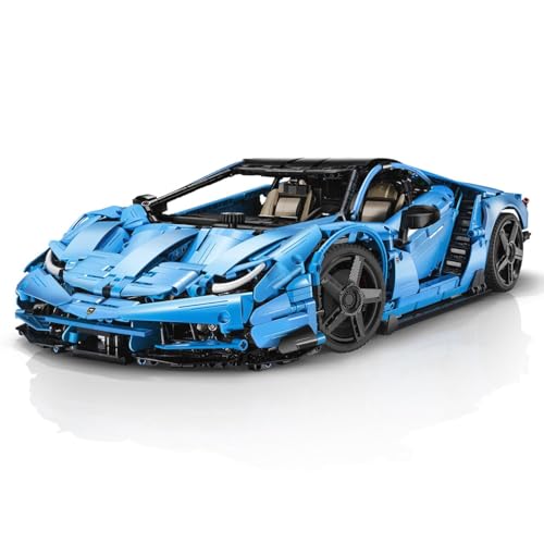 CaDA Italienisches Supercar, blau, 12-Zylinder, 3842 Teile (kompatibel mit Lego Technic), von MOC Desinger Thijs de Boer, C61041 Master, C61041W von CaDA