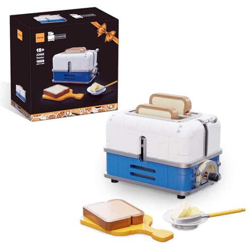 Retro Toaster Bauset für Erwachsene, Vintage Toaster Bauset, Nostalgisches Geschenk für Fans von Retro Toaster und Retro Dekor, Toaster Bausteine Modell Kompatibel mit Lego von Cabagii