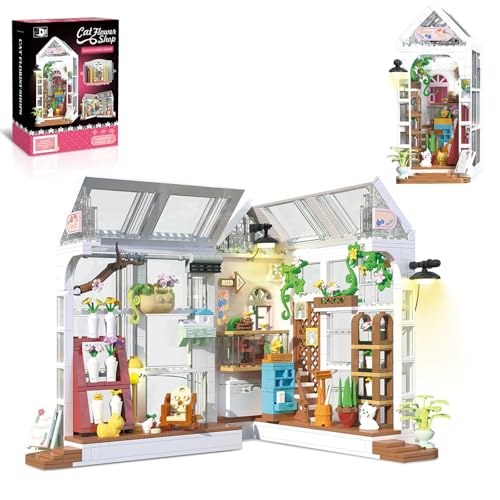 Cabeeskii Book Nook Blumenhaus Set, Bausteine Haus mit LED, Booknook Klemmbausteine als Geschenke für Erwachsene, Jungen und Mädchen ab 8 Jahren Cabeeskii Book Nook Blumenhaus Set, Bausteine Haus mit LED, Booknook Klemmbausteine als Geschenke für Erwachsene, Jungen und Mädchen ab 8 Jahren von Cabeeskii