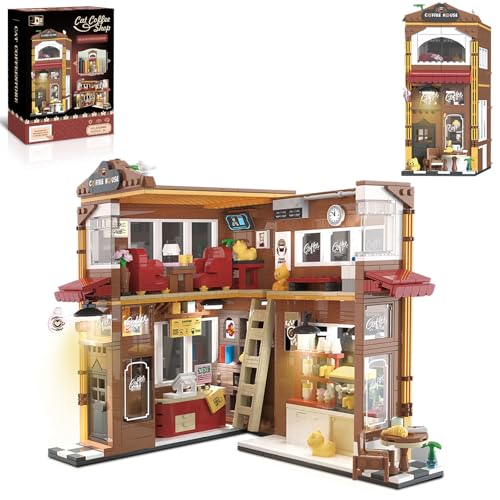 Cabeeskii Book Nook Kaffeehaus Set, Bausteine Haus mit LED, Booknook Klemmbausteine als Geschenke für Erwachsene, Jungen und Mädchen ab 8 Jahren Cabeeskii Book Nook Kaffeehaus Set, Bausteine Haus mit LED, Booknook Klemmbausteine als Geschenke für Erwachsene, Jungen und Mädchen ab 8 Jahren von Cabeeskii