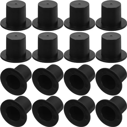 100Pcs Mini Schwarze Zylinder Hüte Kunststoff Zylinder Miniatur Zylinder für Kunsthandwerk Weihnachten Widmung DIY Lieferungen von Cabilock