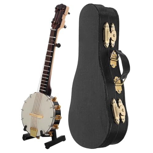 Cabilock 1 Satz Banjo-Modell Miniatur Gitarre Bass Dekoratives Banjo Xylophon Halter Banjo-Requisite Musical Instrumentenmodell Trommel Bausatz Musik Klavier Körper (Holz) von Cabilock