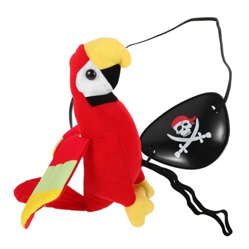 Cabilock 1 Satz Halloween-piratenkostüm Piraten-kostümzubehör Gefüllter Papageienplüsch Piratenvogel-Requisiten Piratenhut Papageien-kostümzubehör Piraten-Patch Piratenzubehör Plastik Black von Cabilock