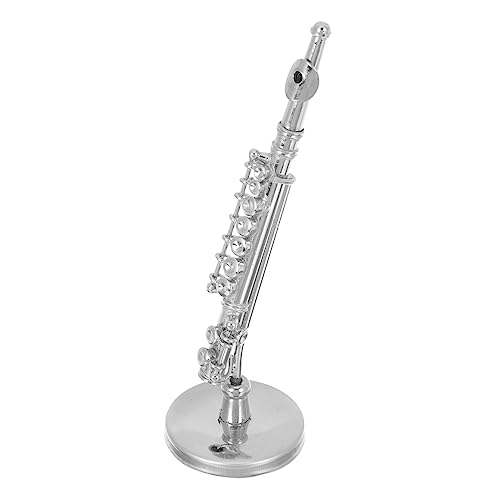 Cabilock 1 Satz Modell Miniatur-flötendekor Miniaturflöte Spielzeug Musikinstrumentenmodell Mini-flötenmodell Mini-flötenverzierung Mini-Musikinstrument -Instrumente Silver Kupfer von Cabilock