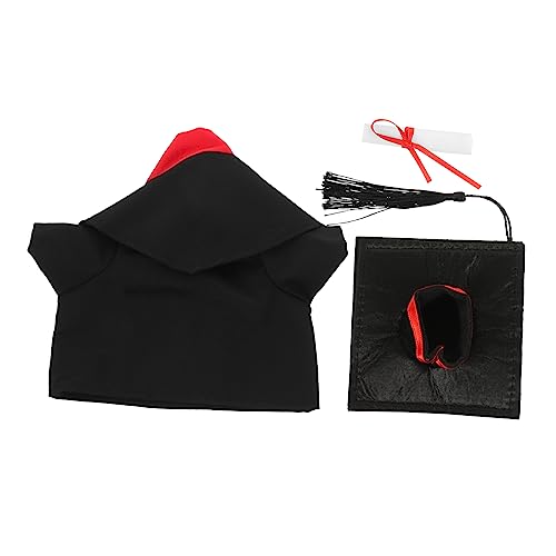 Cabilock 1 Satz Puppen-abschlussanzug Spielzeuge Tiere Kleider Schirmmützen Kleidung Bärenpuppen-abschlussmütze Mini-Abschlussballkleid Graduierungskappen-Kleid-Outfit Stoff von Cabilock