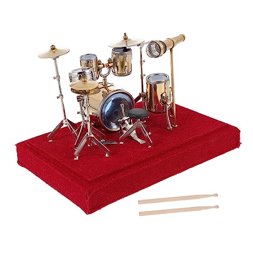 Cabilock 1 Satz Schlagzeug-Dekoration kreative Trommeldekoration Mini-Musikinstrument für musikliebhaber Schlagzeug Dekoration schickes Drum-Modell Mini-Drum-Modell-Verzierung rot von Cabilock