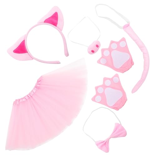 Cabilock 1 Satz Schweinekostüm-Set Schnauze Hühnerkostüm Bausatz aufblasbares Kostüm für Erwachsene Tiermaske Kuh Cosplay -Kostüm Partystirnband Tier-Cosplay-Requisite Gittergewebe Rosa von Cabilock