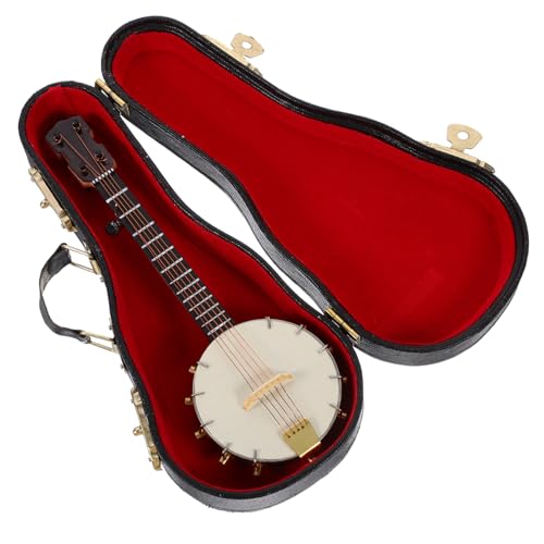 Cabilock 1 Set Banjo Modell Kleines Banjo Sammlerstück Mini Banjo Simulation Banjo Mini Musikinstrumente Sammlung Musikinstrument Miniatur Banjo Körper Holz von Cabilock