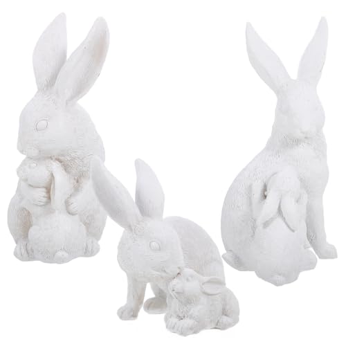 Cabilock 1 Set Harz Kaninchen Ornament Hasen Dekoration Tierschnitzerei Skulptur Kaninchen Sammlerstück Garten Tierstatuen Hasenfigur Osterhasen Statue Harz Hase Kunsthandwerk von Cabilock