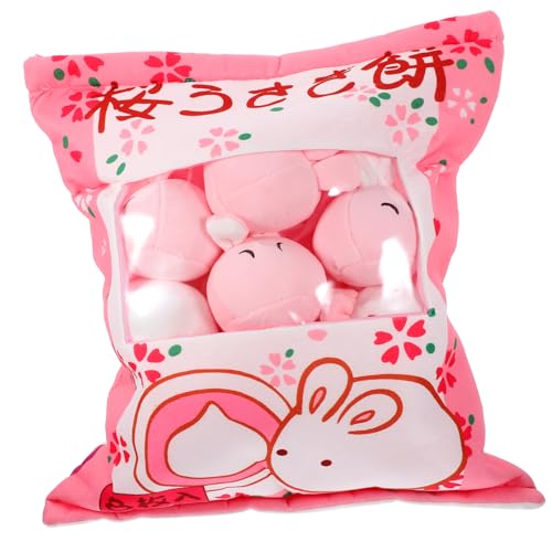 Cabilock 1 Set Kaninchenpuppe Kuscheltiere Figuren Pudding Hase Kaninchen Plüschtiere Hasenspielzeug Hasenfigur Niedliche Kuscheltier Cartoon Puppe Kinderdekor Kinderspielzeug Plüsch Rosa von Cabilock