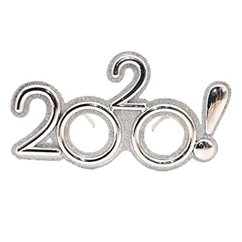 Cabilock 1 Stück 2020 Party-sonnenbrille Weihnachtsbrille Requisiten Frohes Neues Partyzubehör Abschlussball Silberne Brille Fotogeschenke 2020 Brille Lustige Brillen Silver von Cabilock