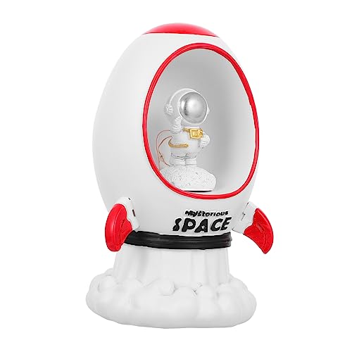 Cabilock 1 Stück Astronauten Lichtornament Lampe Raketenlicht Figur Kamin Tischschild Astronautennacht Mini Mülltonnen Tischplatte Dekorative Figur Nachtlicht Kinderzimmer von Cabilock