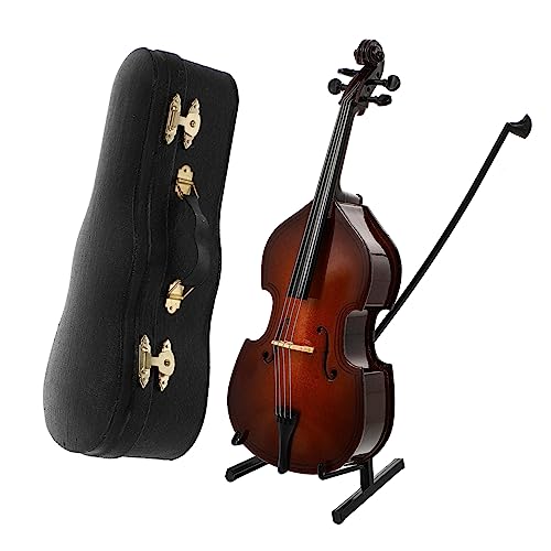 Cabilock 1 Stück Cello Modell Spielzeug Instrumente Mini Bass Gitarre Figur Violoncello Mini Instrument Schmuck Instrument Mini Bass Gitarre Modell Miniatur Bass Modell Mini Linde von Cabilock