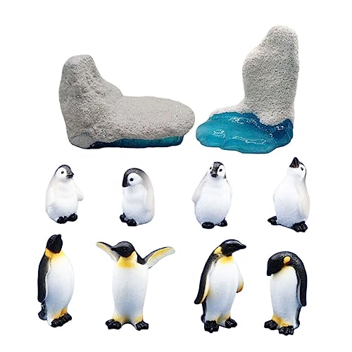 Cabilock 10 Stück Pinguin Eisberg Landschaftsbau Meer Mini Spielzeug Kinderspielzeug Simulierte Pinguin Dekore Miniatur Pinguin Kinderspielzeug Stofftier von Cabilock