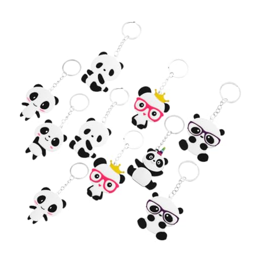 Cabilock 10 Stück Schlüsselanhänger Taschenanhänger Ornament Souvenirs Taschenanhänger Mini Plüschtiere Panda Schlüsselanhänger Panda Anhänger Reisespielzeug Mini Spielzeug von Cabilock