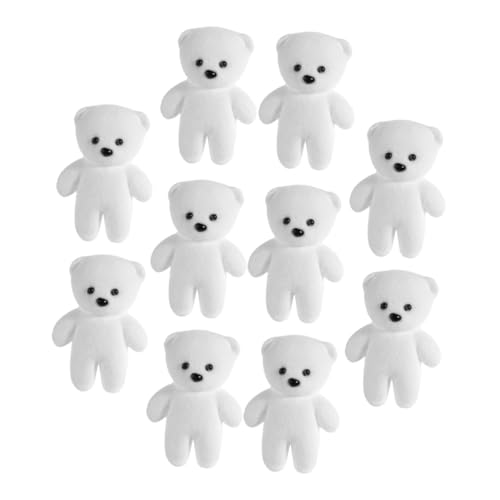 Cabilock 10st Blasenbär Bär Winzige Kuscheltiere Masse Bär Plüschpuppe Mini Positiver Bär Ausgestopfte Bären Masse Minibären Für Die Babyparty Minibären Masse Schaum Weiß von Cabilock