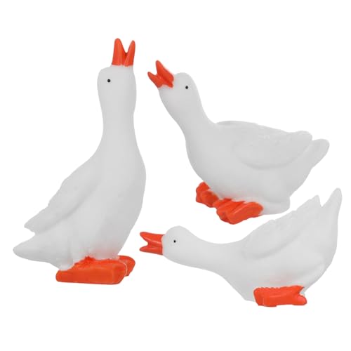 Cabilock 12 Stück Kunstharz Große Weiße Gans Tiere Feen Kuchendekoration Puppenhaus Dekoration Weiße Gans Statue Gans Figur Miniatur Gans Dekoration Kleine Gans Figur Gans von Cabilock