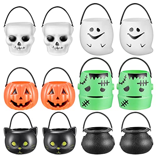 Cabilock 12PCS Halloween Trick or Treat Candy Holder Candy Pots Pumpkin Ghost Skull Bucket Pail with Handle Party Supplies Cabilock 12PCS Halloween Trick or Treat Candy Holder Candy Pots Pumpkin Ghost Skull Bucket Pail with Handle Party Supplies von Cabilock