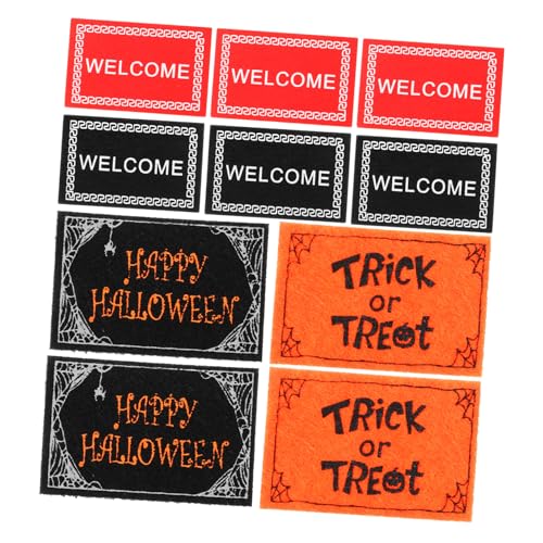 Cabilock 12St Dekorative Halloween-Bodenmatte Halloween-Miniteppich Halloween-Puppenhausmöbel Halloween-Willkommensschild halloween teppich Mini-Hausbedarf Miniaturteppiche zieren von Cabilock