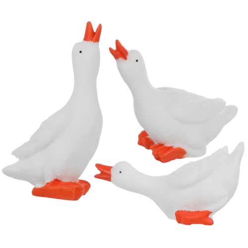 Cabilock 12St Harz große weiße Gans Spielzeug für Kinder tortendeko Einschulung Cute Decor Toys Children Toys Weiße Entengartenstatuen kleine Schwäne Möwe Mini Gans Ornament Gans Figur von Cabilock