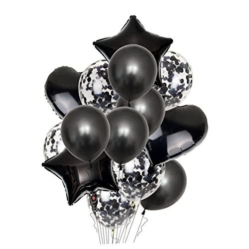 Cabilock 14St Ballon aus Aluminiumfolie ballons balloons glitzerin Dekorationsideen luftbalons balongas gasballon glitzerstoff glitters ballongas wasserballon ballonie Partyzubehör Black von Cabilock