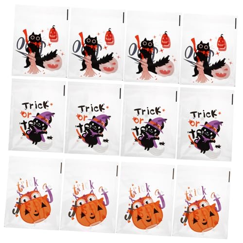 Cabilock 1500 Stück Selbstklebende Halloween Beutel Selbstklebende Beutel Transparente Beutel Für Geschenktüten Cello Spritzbeutel Verschließbare Zellophantüten Süßigkeitenbeutel von Cabilock