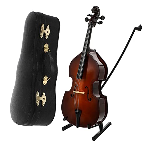 Cabilock 1Stk Cello-Modell Dekorative Musikinstrumente Miniaturmusikinstrument-Verzierung Miniatur-Bassmodell Mini-Gitarrenmodell Mini-Bass-Modell Mini-Violoncello-Handwerk Linde Brown von Cabilock