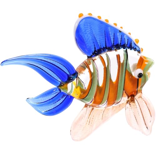 Cabilock 1Stk Fischverzierung aus Glas Ausschnitte mundgeblasene Fischfigur Lampe bürodeko Office Decoration bastelset Fischhandwerksgeschenk Fischfigur aus Buntglas Mehrfarbiges Glas von Cabilock