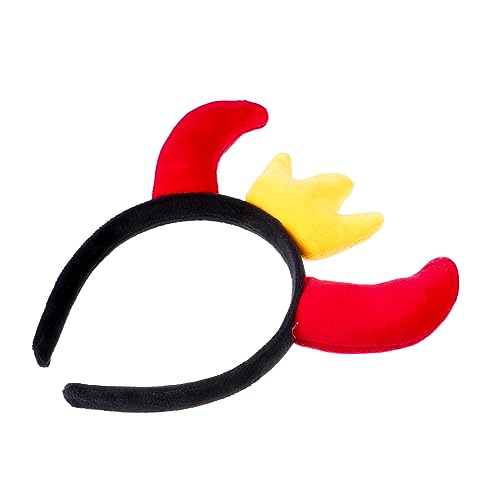 Cabilock 1Stk Horn Krone Stirnband Gesichtscreme Kostüm modische Stirnbänder Kappe Hörner Stirnband camoing fronleichnam weihnachtsdeko Ochsenhorn-Haarreifen Party-Stirnband- Stoff rot von Cabilock