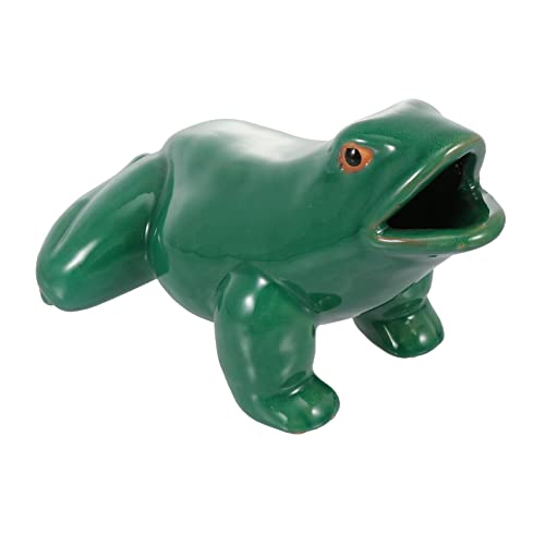 Cabilock 1Stk Keramik-Frosch-Ornament Kuchen Spielzeug errötendes Miniatur-Frosch-Ornament Froschgartendekoration Froschdekoration Froschskulpturen aus Keramik Frösche Statuen Green von Cabilock