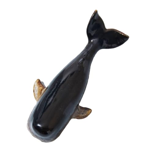 Cabilock 1Stk Ornamente Aquarienlicht Aquarium Zubehör Strand heim Stern Kunstkeramikwal Simulierte Walskulptur Simuliertes Walmodell Schmuck für zu Hause Wal-Statue Schwarze Keramik von Cabilock