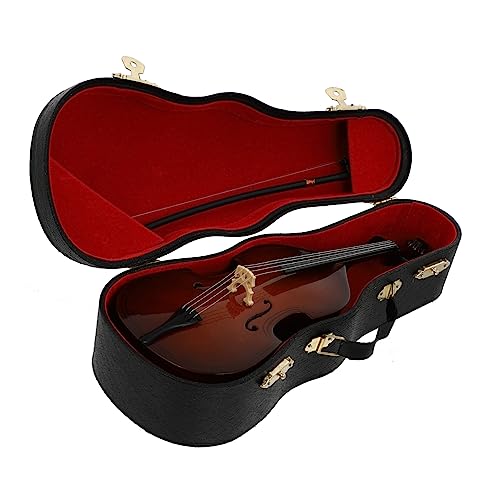 Cabilock 1stk Cello-Modell Instrumenten-Desktop-dekor Mini-bassgitarrenmodell Miniatur-musikinstrumente Miniatur-bass-Ornament Modellschmuck Für Violoncello Instrument Linde Brown von Cabilock