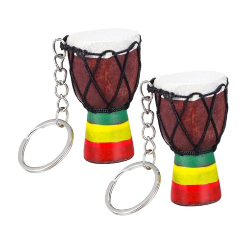 Cabilock 2 Stück Djembe Schlüsselanhänger Coole Schlüsselanhänger Charm Schlüsselanhänger Musiknote Schlüsselanhänger Afrikanische Trommel Schlüsselanhänger Anhänger von Cabilock