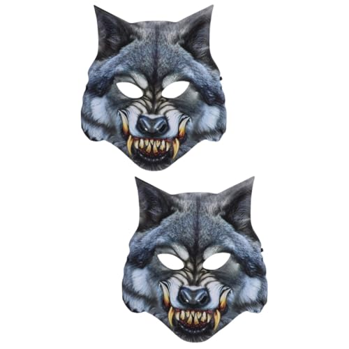 Cabilock 2 Stück Halloween Maske Tiermaske Einzigartige Maske Wolf Design Maske Karneval Partyzubehör Maske Für Karneval Maskerade Maske Im Horror Stil Kostümzubehör Maskerade von Cabilock