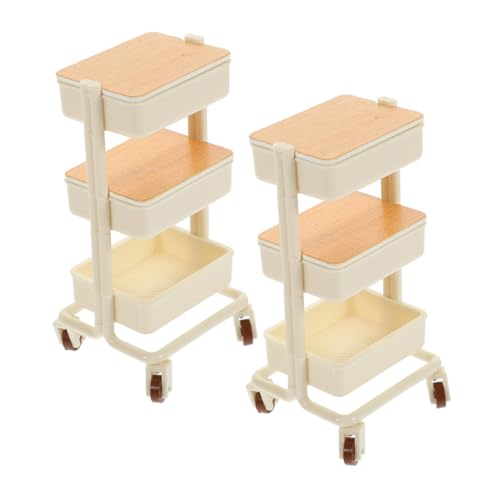 Cabilock 2 Stück Teiliges Puppenhaus Miniatur Handwagen Stöckiger Rollwagen mit Rädern Mini Lagerregal für Flexible Möbelanordnung Zubehör für Puppenhaus und Garten Dekoration Cabilock 2 Stück Teiliges Puppenhaus Miniatur Handwagen Stöckiger Rollwagen mit Rädern Mini Lagerregal für Flexible Möbelanordnung Zubehör für Puppenhaus und Garten Dekoration von Cabilock