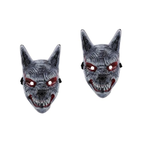 Cabilock 2 Stück Wolf Maske Halloween Kostüm Maske Karnevalsmaske Halloween Party Maske Maskerade Maske Requisite Maske Für Outdoor Kunststoff Tiere Cosplay Requisiten von Cabilock