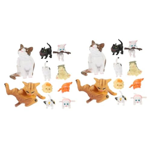 Cabilock 20 STK Katzenmodell Miniatur-Katzenfigur Tierdekor Tierfigur Mini-Katzenfiguren-Sammlung Katzendekore dekorative Figuren Katze Wohnkultur Bonsai-Katzen selber Machen PVC von Cabilock